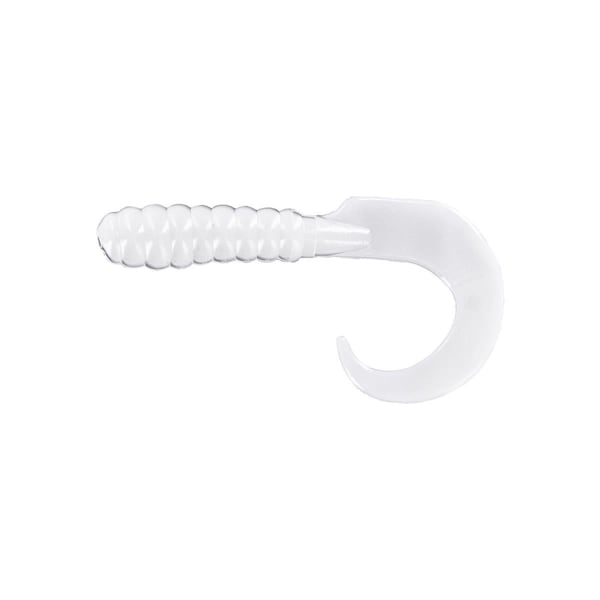 Big Bite Baits 2 in. Curl Tail Grub White Fishing Lure, 10PK - CTG211