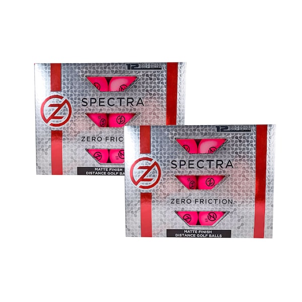 Zero Friction 2 Dozen Spectra Matte Finish Golf Balls, Fuchsia, PK4 - CC210002