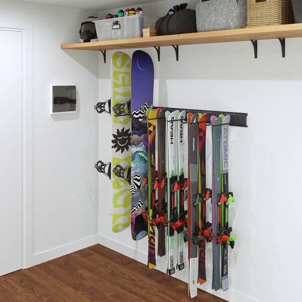 Rad Sportz Ski/Snowboard Wall Mount - Garage Organizer for Sports Equipment or Yard Tools by - 83-SS1000