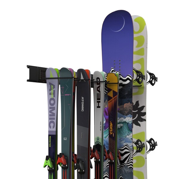 Rad Sportz Ski/Snowboard Wall Mount - Garage Organizer for Sports Equipment or Yard Tools by - 83-SS1000