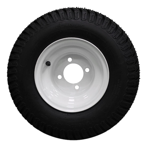 Antego 8in WHITE STEEL GOLF CART WHEELS AND 18X8.50-8in 4 PLY TURF TIRES ATW-003- SET OF 4, 4PK - A870110304188508