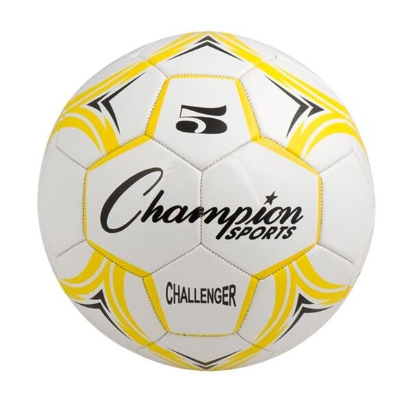 Champion Sports Champion Sports CH5YL Challenger Series Soccer Ball; Yellow & White - Size 5 - CH5YL