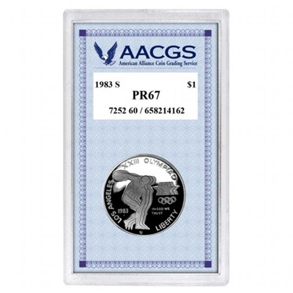Upm Global UPM Global 14240 Proof 1983S Los Angeles Olympiad Commemorative PR67 Graded Silver Dollar - 14240