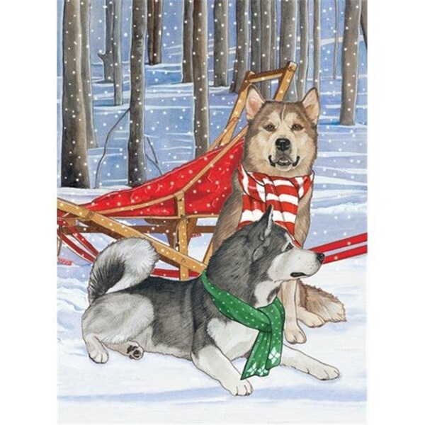 Pipsqueak Productions Pipsqueak Productions C996 Holiday Boxed Cards- Alaskan Malamute - C996