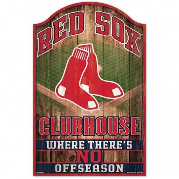 Wincraft Wincraft 3208528901 Boston Red Sox Wood Fan Cave Design Sign - 11 x 17 in. - 3208528901