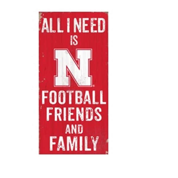 Fan Creations Nebraska Cornhuskers Sign Wood 6x12 Football Friends and Family Design Color - 7846017444