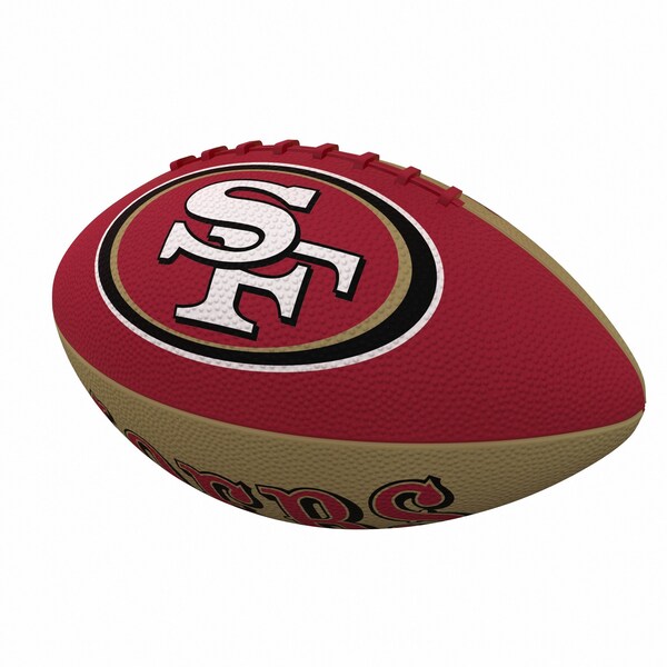 Logo Brands San Francisco 49ers Pinwheel Logo Junior-Size Rubber Football - 627-93JR-2