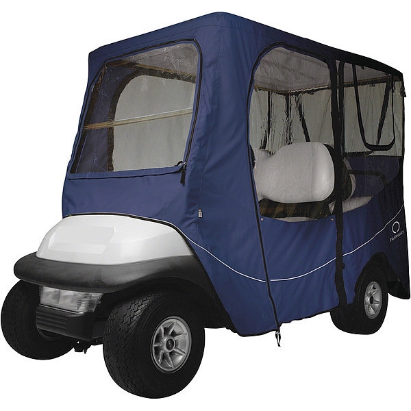 Classic Accessories Golf Cart Enclosure, Long Roof, 4 Person, Navy - 40-053-345501-00