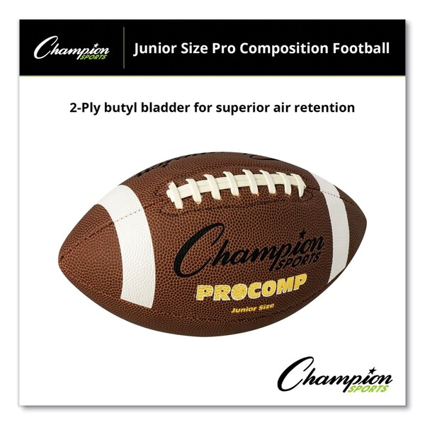 Champion Sports Pro Composite Football, Junior Size, Brown - CF300