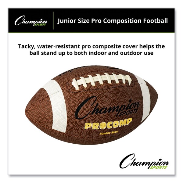 Champion Sports Pro Composite Football, Junior Size, Brown - CF300