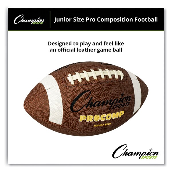 Champion Sports Pro Composite Football, Junior Size, Brown - CF300