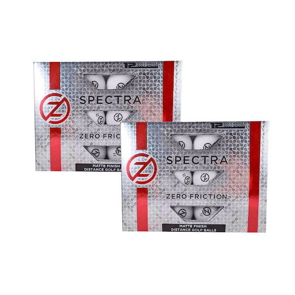 Zero Friction 2 Dozen Spectra Matte Finish Golf Balls, White - CC210003