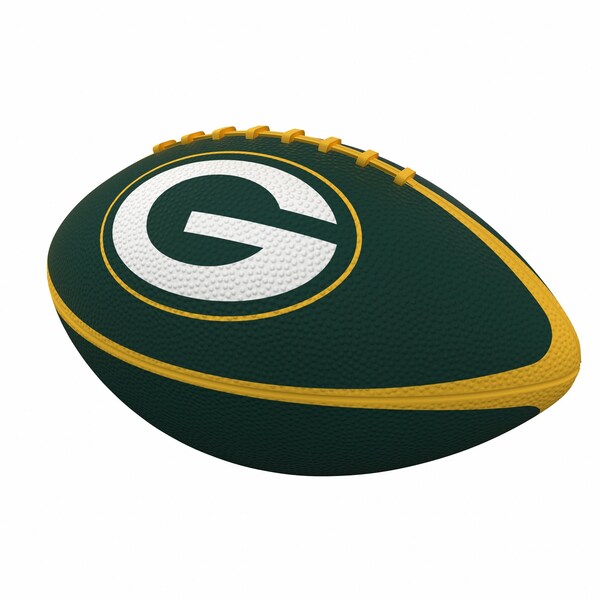 Logo Brands Green Bay Packers Pinwheel Logo Junior-Size Rubber Football - 612-93JR-2