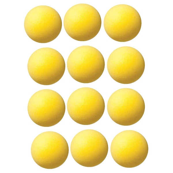 Champion Sports Uncoated Regular Density Foam Ball, 4in, Yellow, PK12 - RD4