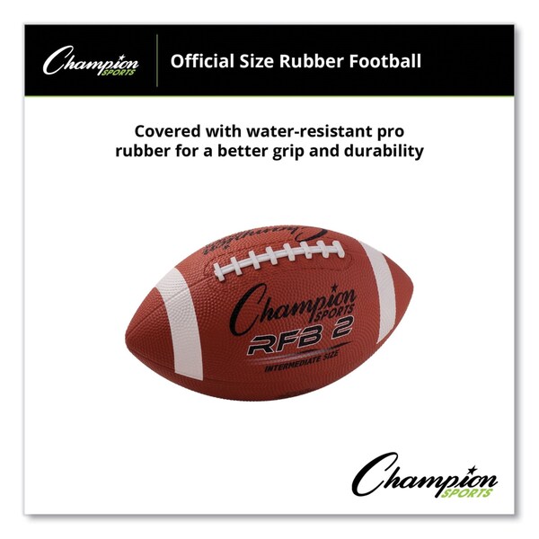Champion Sports Rubber Sports Ball, For Football, Intermediate Size, Brown - RFB2