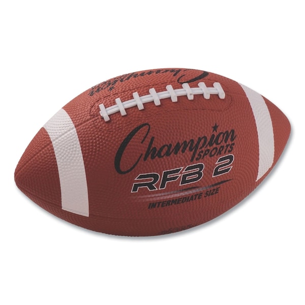 Champion Sports Rubber Sports Ball, For Football, Intermediate Size, Brown - RFB2