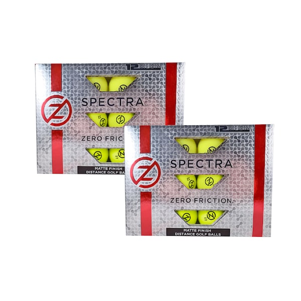 Zero Friction 2 Dozen Spectra Matte Finish Golf Balls, Yellow - CC210006