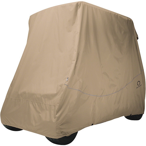 Classic Accessories Golf Cart Cover, Long Roof, 4 Person, Khaki - 40-041-345801-00
