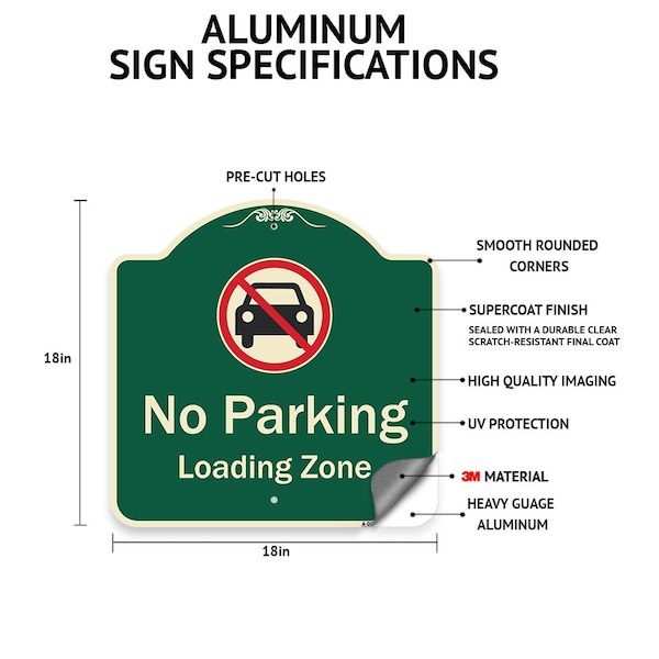 Signmission Designer Series-Golf Cart Parking Only Green Heavy-Gauge Aluminum - A-DES-G-1818-9839