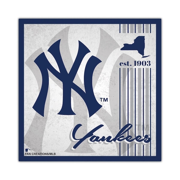 Fan Creations 10 x 10 in. Album Design New York Yankees Wood Sign - 7846137128