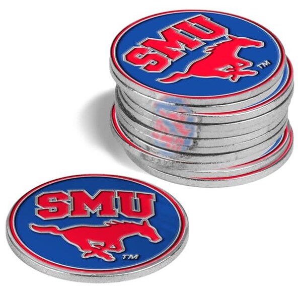 Linkswalker LinksWalker LW-CO3-SMU-12BMPK Southern Methodist University Mustangs Ball Markers - Pack of 12 - LW-CO3-SMU-12BMPK