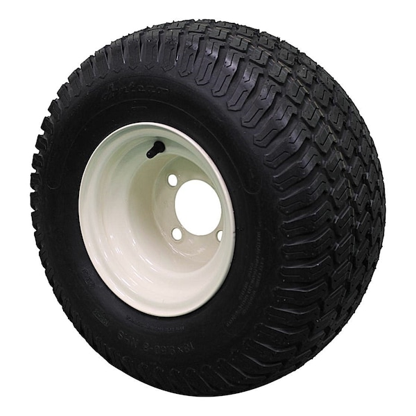 Antego Single Beige/Tan Steel Wheels with 18x9.50-8 4 Ply Turf Tires for Golf Cart - A870150304189508