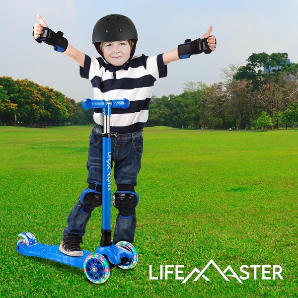 Lifemaster Kids Adjustable Sports Helmet 3-8 Yrs, Impact-Resistant, 11-Vent System, Comfort Padding, Black - LFHELBK