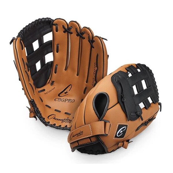 Champion Sports Champion Sports CBGPRO 14.5 in. Fielders Glove; Brown & Black - CBGPRO
