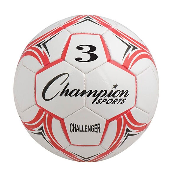 Champion Sports Challenger Series Soccer Ball, Red & White - Size 3 - CH3RD