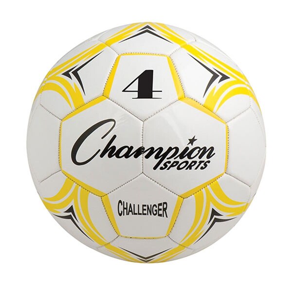 Champion Sports Challenger Series Soccer Ball, Yellow & White - Size 4 - CH4YL
