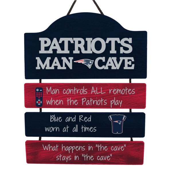 Forever Collectibles Forever Collectibles 9141896505 New England Patriots Wood Sign; Man Cave Design - 9141896505