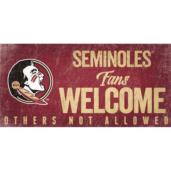 Fan Creations Florida State Seminoles Wood Sign Fans Welcome 12x6 - 7846014540