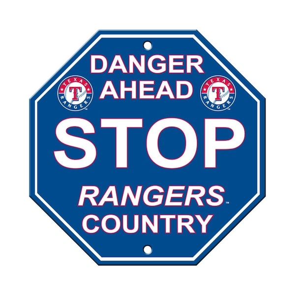 Fremont Die Consumer Products Texas Rangers Sign 12x12 Plastic Stop Style Special Order - 2324560513