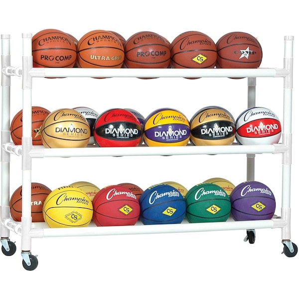 Champion Sports Heavy Duty Storage Cart, In/Out, 30 Ball - 30CART