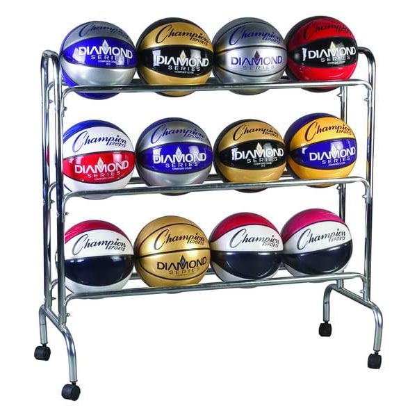 Champion Sports Basketball Cart, 41inLx17inWx41inH, Chrome - BRC3