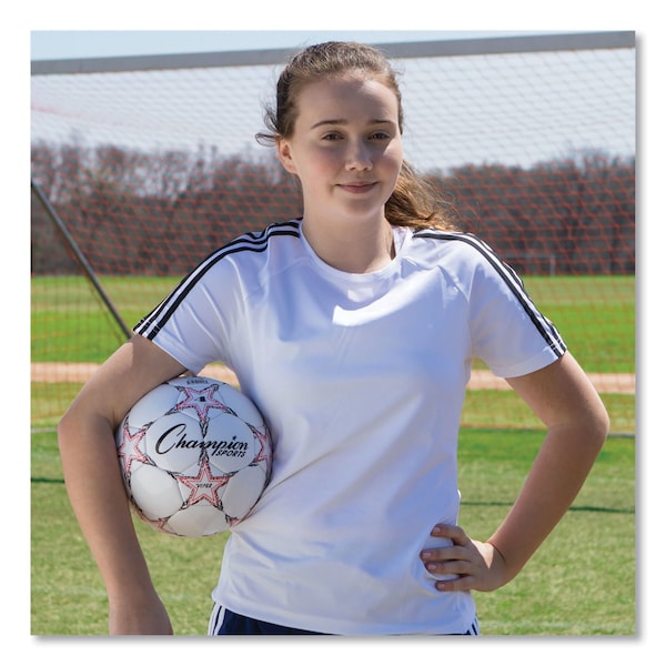 Champion Sports VIPER Soccer Ball, No. 4 Size, 8" to 8.25" Diameter, White - VIPER4