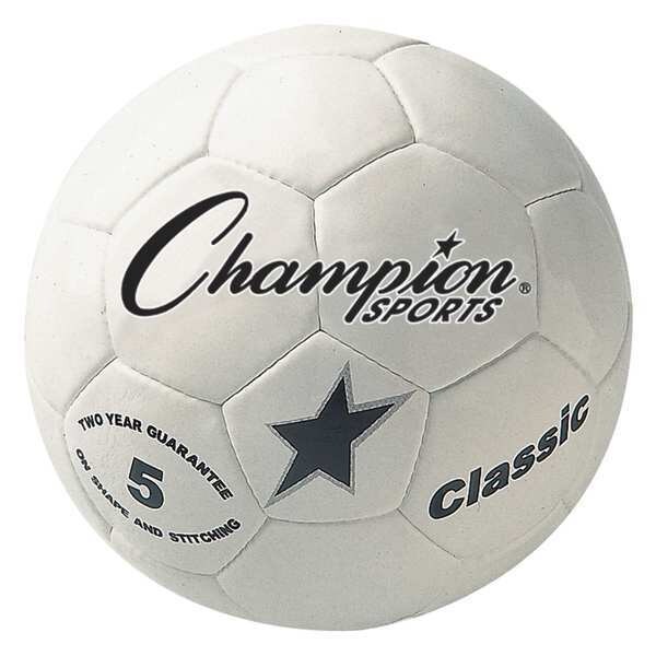 Champion Sports Soccer Ball, White/Black, Size 5, Composite Cover - CLASSIC5