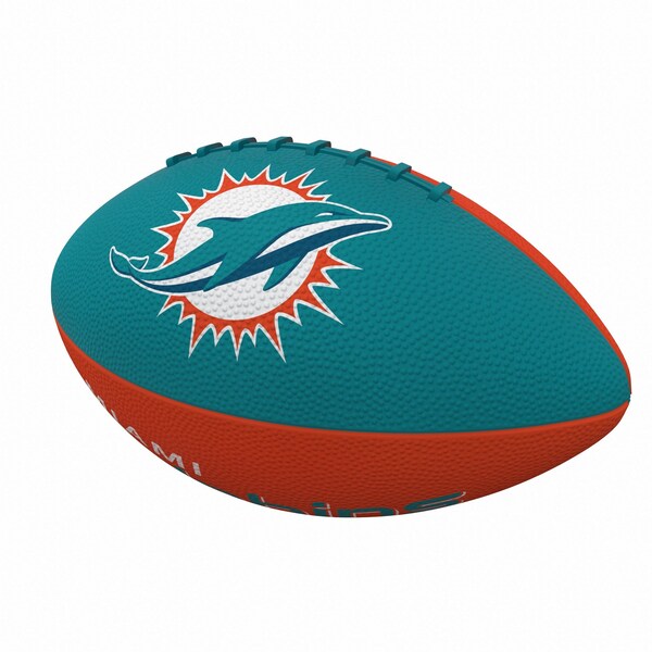 Logo Brands Miami Dolphins Pinwheel Logo Junior-Size Rubber Football - 617-93JR-2