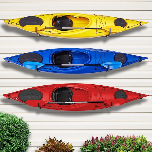 Raxgo Kayak Storage Rack, Indoor & Outdoor Kayak Storage Hooks with Adjustable Lenght - 3 Pair - RGWMKR3PK