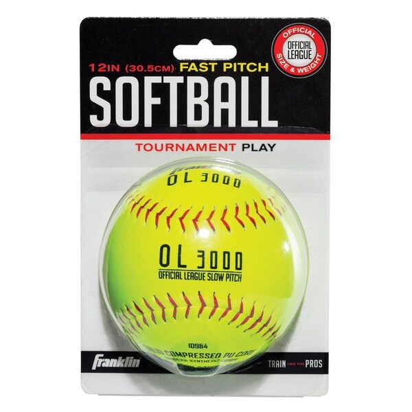 Franklin Sports Franklin Fast Pitch Yellow Synthetic Softballs 12 in. 1 pk - 10984