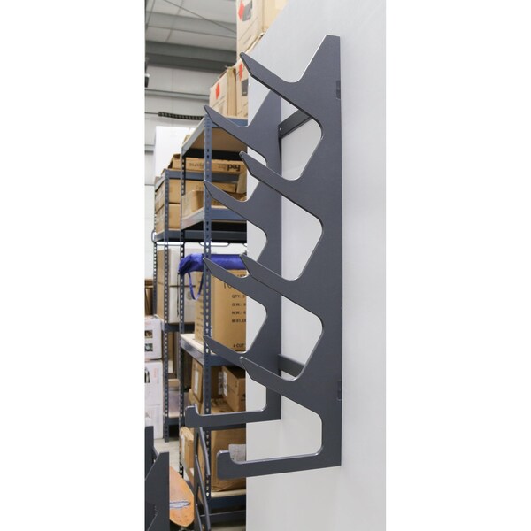 Trapski Versa Slim Profile 4 Slot Chair Rackand Base Bracket, Charcoal - VERSA-SP4-1-CHL