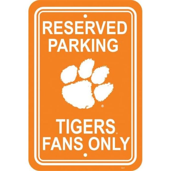 Fremont Die Consumer Products Inc Fremont Die 50211 12'' X 18'' Plastic Parking Sign  - Clemson Tigers - 50211