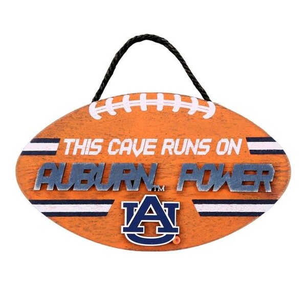 Forever Collectibles Auburn Tigers Sign Wood Football Power Design - 9279702721