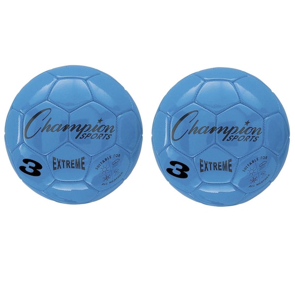 Champion Sports Extreme Soccer Ball, Size 3, Blue, 2PK - EX3BL