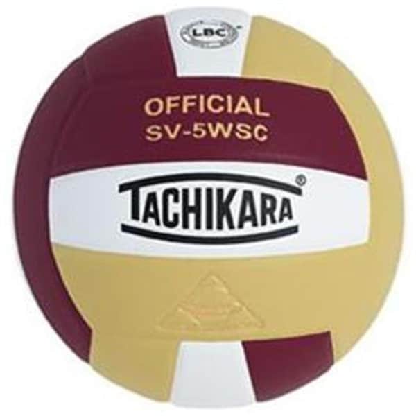 Tachikara Tachikara SV5WSC.CWVG Sensi-Tec Composite High Performance Volleyball - Cardinal-White-Vintage Gold - SV5WSC.CWVG