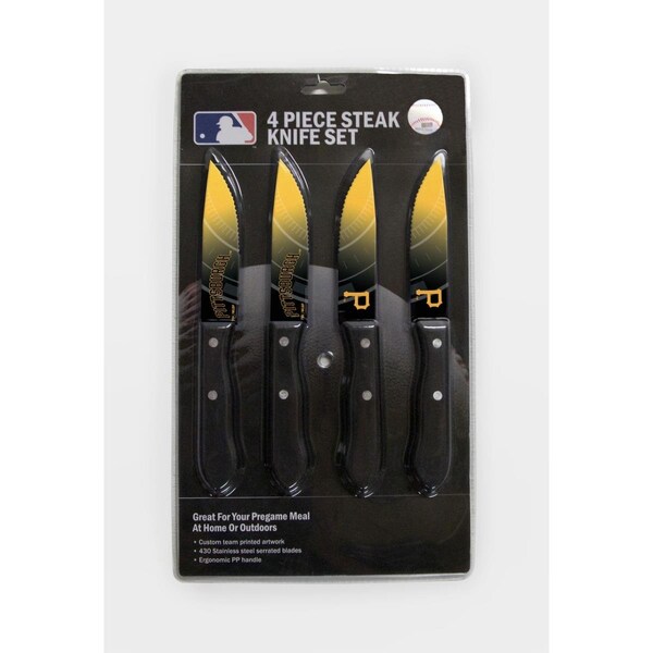 The Sports Vault Pittsburgh Pirates Knife Set - Steak - 4 Pack - TH51655