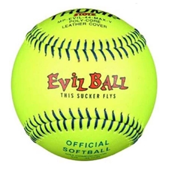 Safety First Trump MP-EVIL-44-MAX-Y 12 in. 44-525 Plus Yellow Leather Cover Official Softball - SA3771633