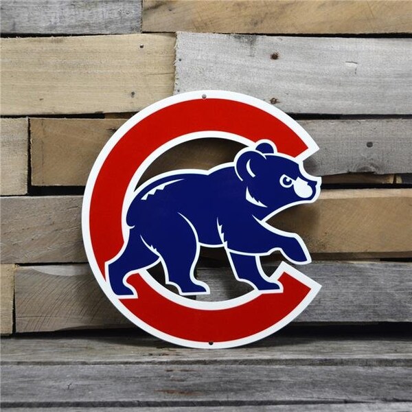 Authentic Street Signs Authentic Street Signs 94046 12 in. Cubs Walking Bear Steel Logo - 94046