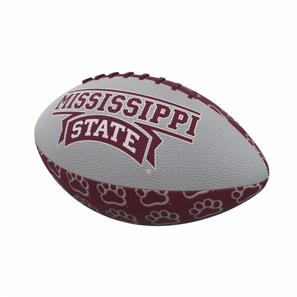 Logo Brands Mississippi State Repeating Mini-Size Rubber Football - 177-93MR-3
