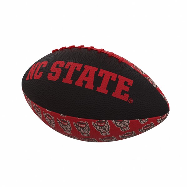 Logo Brands NC State Repeating Mini-Size Rubber Football - 186-93MR-3
